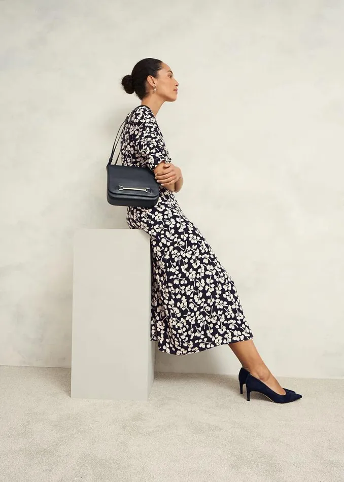 Women HOBBS Dresses and Jumpsuits Petite Bonnie Dress Navy Cream