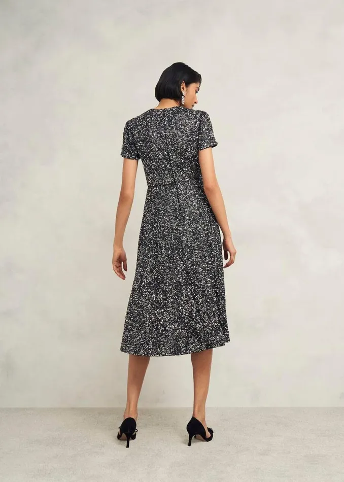 Women HOBBS Dresses and Jumpsuits Petite Tatiana Dress Black Silver