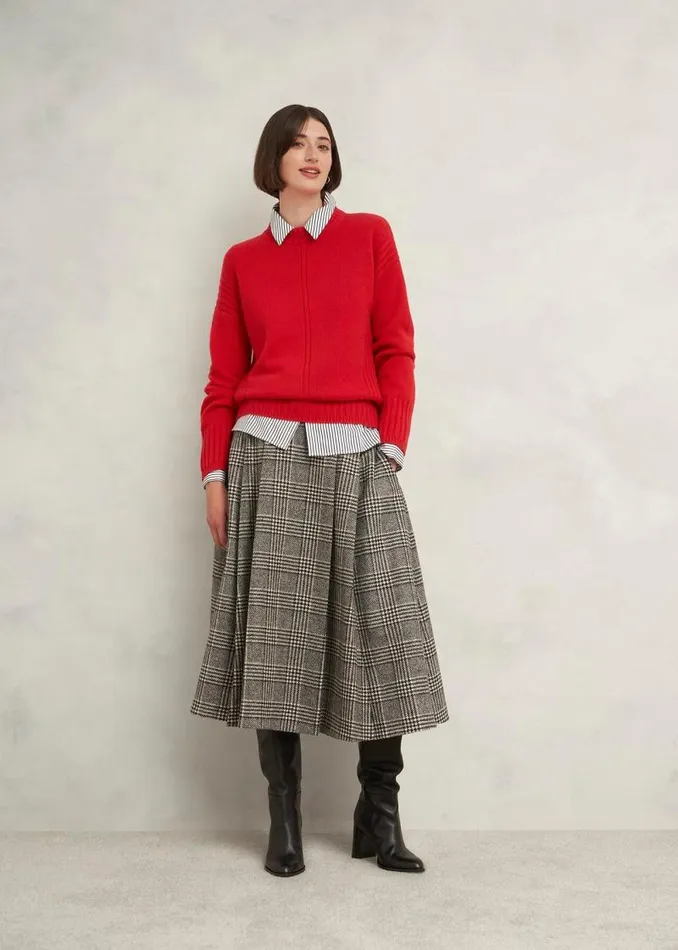 Women HOBBS Jumpers and Cardigans Dora Wool Cashmere Jumper Vibrant Red