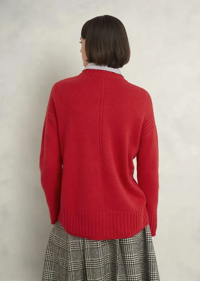 Women HOBBS Jumpers and Cardigans Dora Wool Cashmere Jumper Vibrant Red