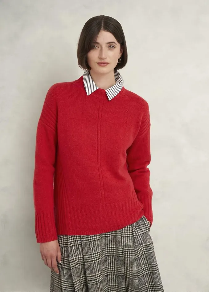 Women HOBBS Jumpers and Cardigans Dora Wool Cashmere Jumper Vibrant Red