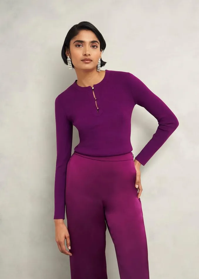 Women HOBBS Jumpers and Cardigans Hayden Jumper Vibrant Purple