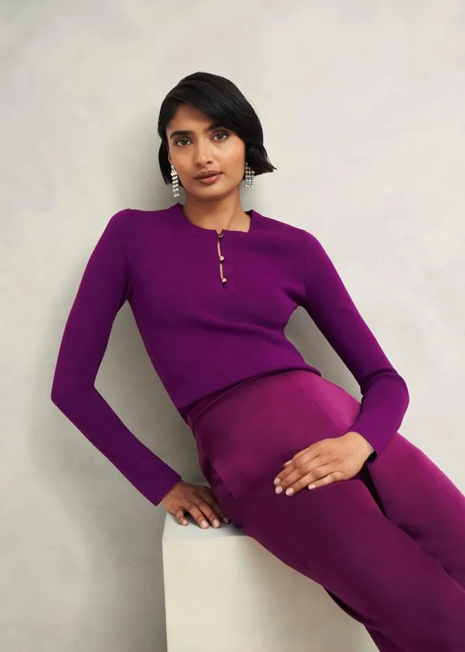 Women HOBBS Jumpers and Cardigans Hayden Jumper Vibrant Purple