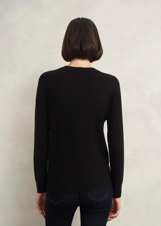 Women HOBBS Jumpers and Cardigans Samira Star Jumper With Cashemre Black Ivory