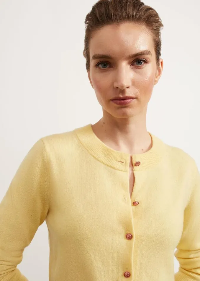 Women HOBBS Jumpers and Cardigans Tresco Wool Cashmere Cardigan Lemon