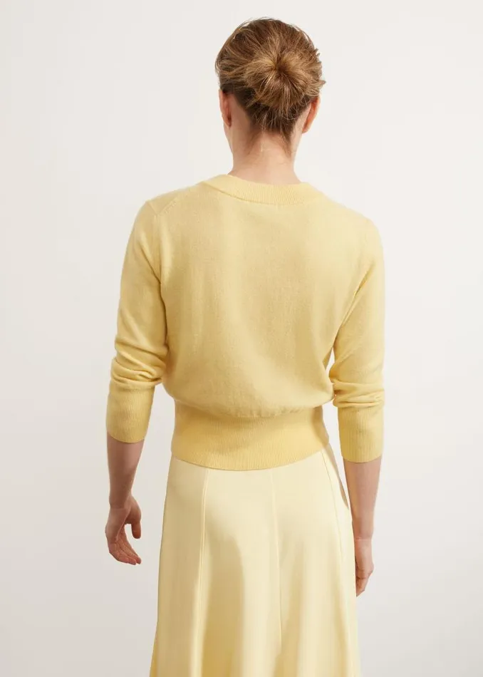 Women HOBBS Jumpers and Cardigans Tresco Wool Cashmere Cardigan Lemon