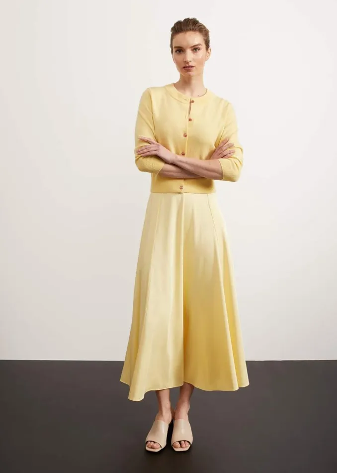 Women HOBBS Jumpers and Cardigans Tresco Wool Cashmere Cardigan Lemon