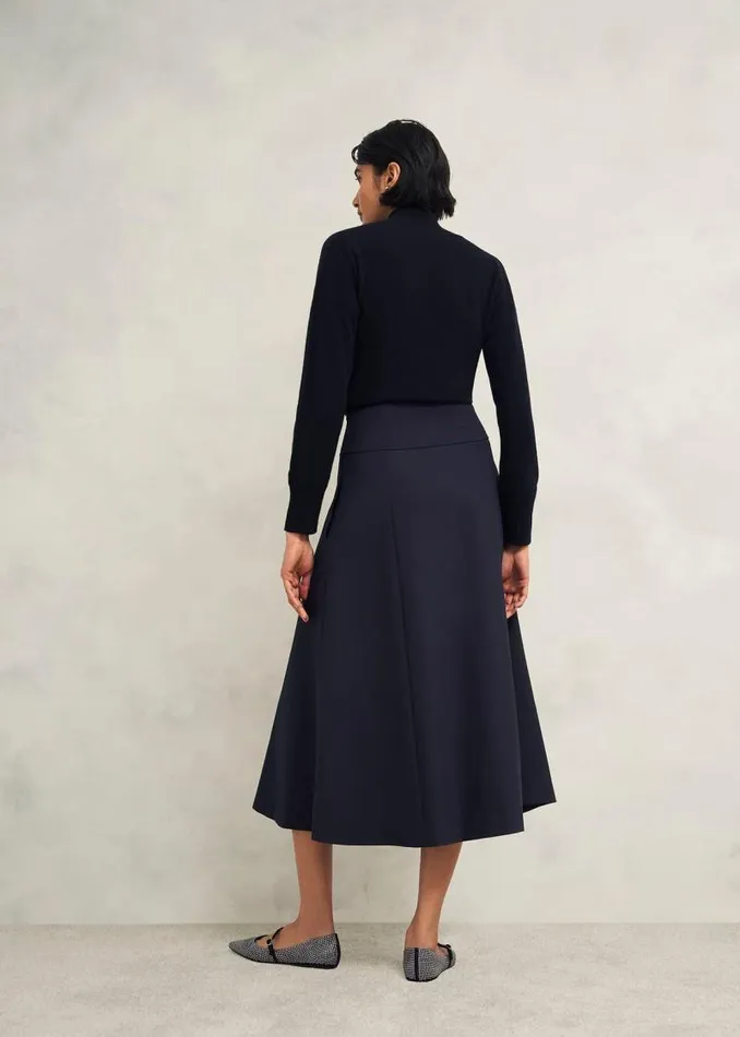 Women HOBBS Skirts Berkeley Skirt With Wool Navy