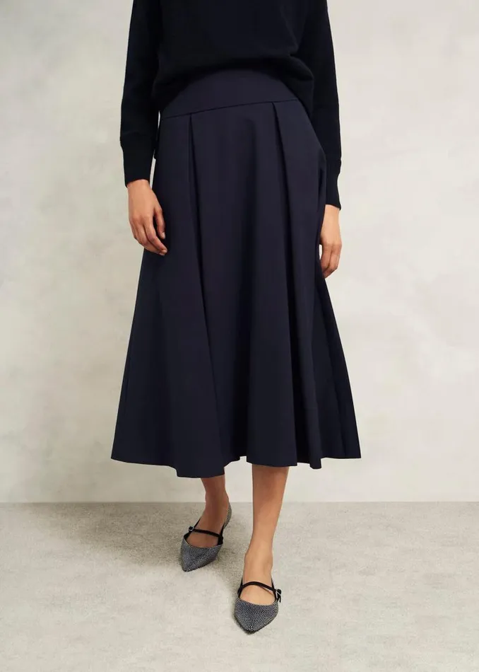 Women HOBBS Skirts Berkeley Skirt With Wool Navy