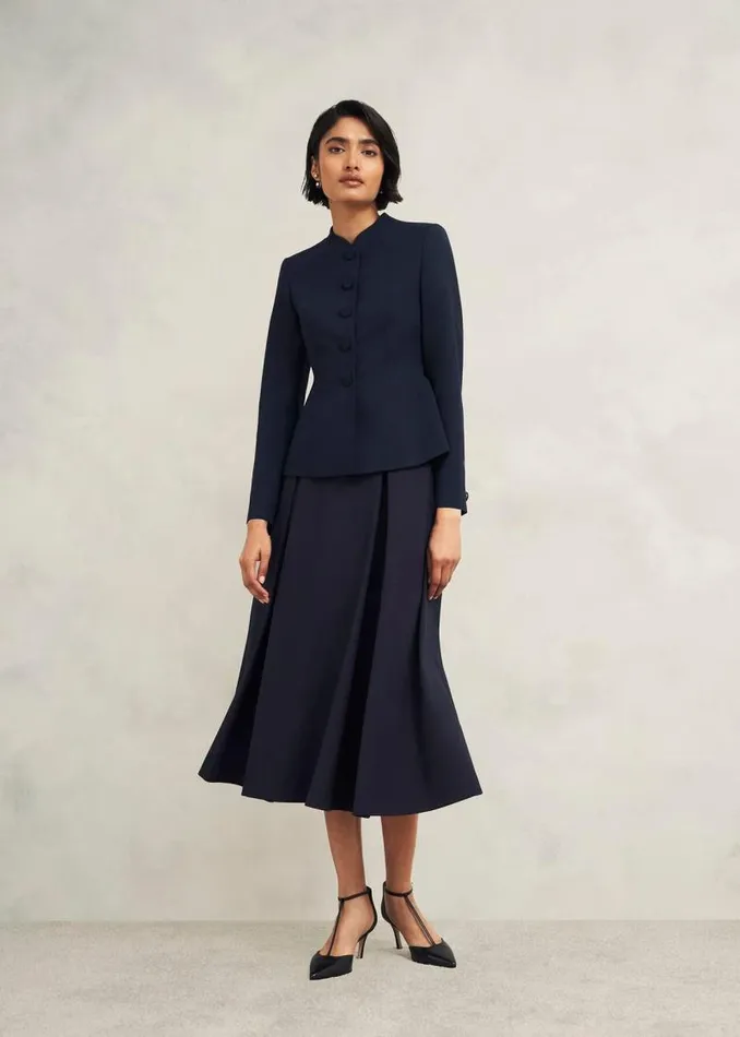 Women HOBBS Skirts Berkeley Skirt With Wool Navy