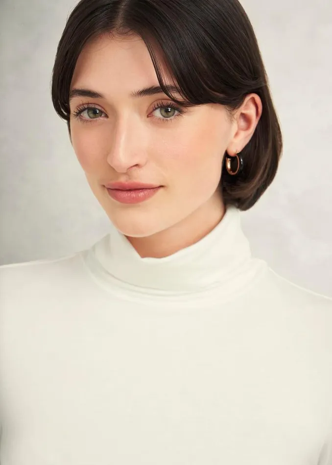 Women HOBBS Tops Mischa Roll Neck Top Hobbs Ivory