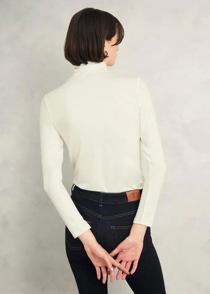 Women HOBBS Tops Mischa Roll Neck Top Hobbs Ivory