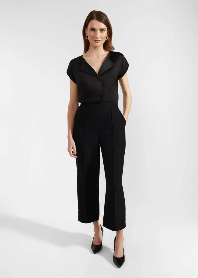 Women HOBBS Tops Sylvie Satin Front Top Hobbs Black