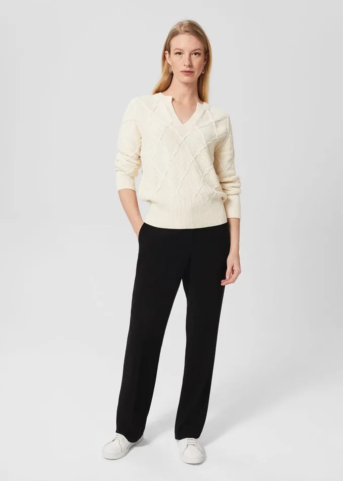 Women HOBBS Trousers Mel Straight Trousers Black