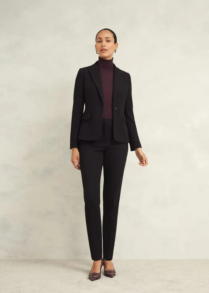 Women HOBBS Trousers Petite Mia Slim Trouser Black