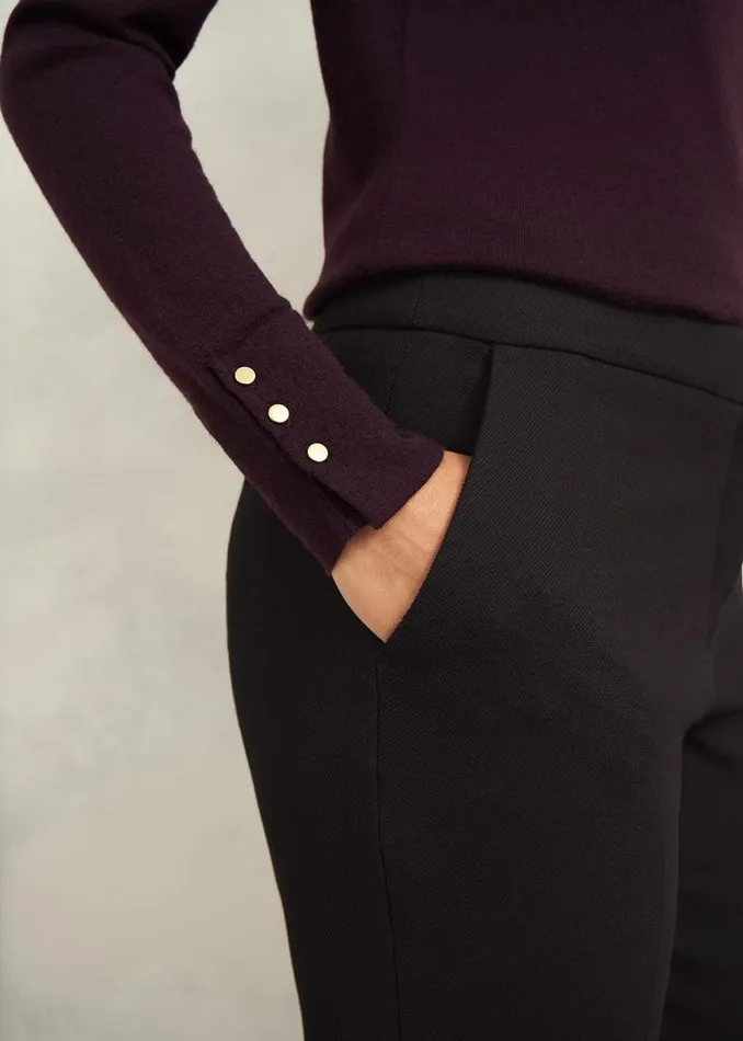 Women HOBBS Trousers Petite Mia Slim Trouser Black