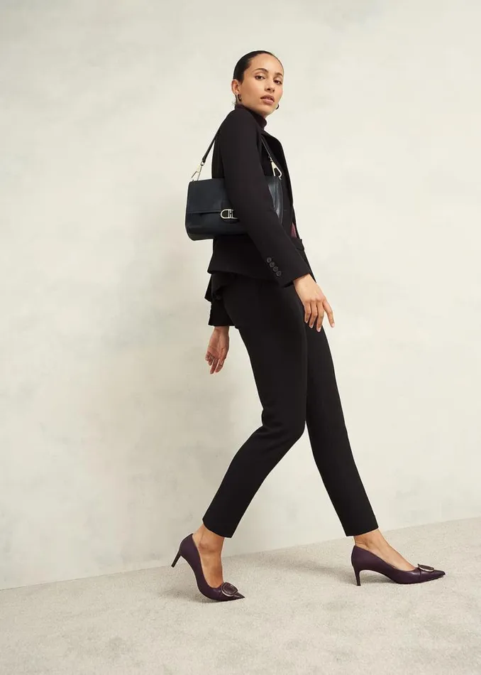 Women HOBBS Trousers Petite Mia Slim Trouser Black