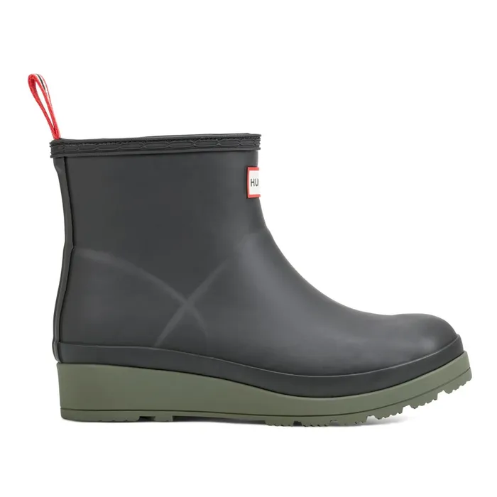 Women Insulated and Snow Boots Hunter Boots PLAY Insulated Vegan Shearling Short Rain Boots Black