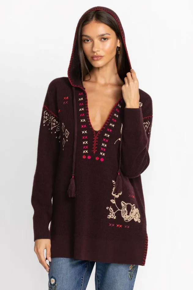 Women Ivey Baja Pullover Eggplant Johnny Was Tops