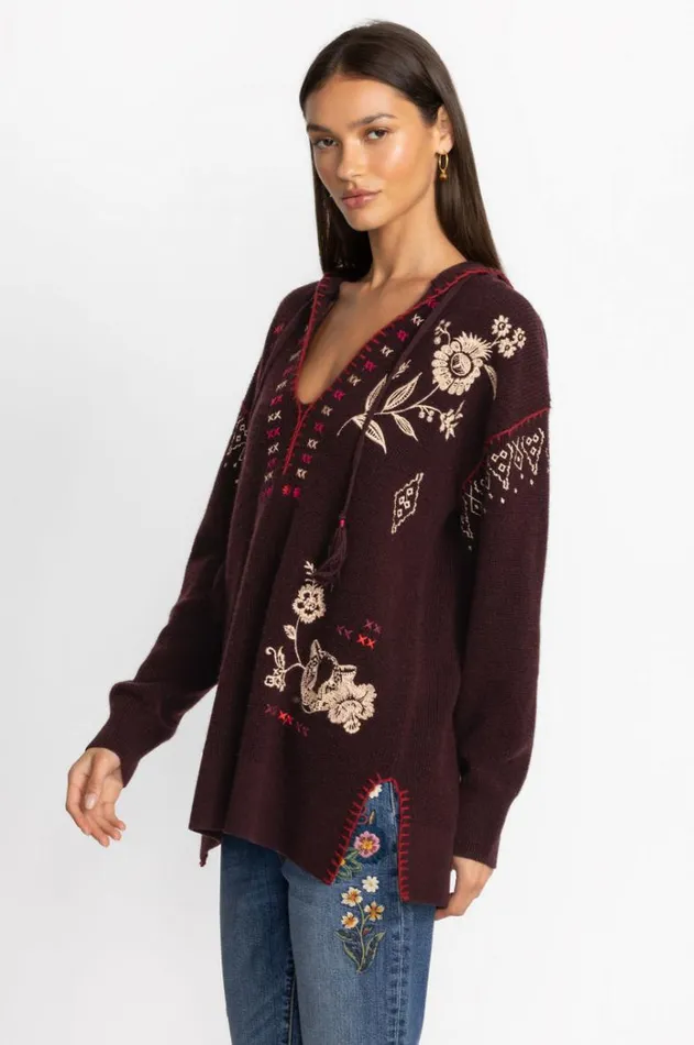 Women Ivey Baja Pullover Eggplant Johnny Was Tops Women Ivey Baja Pullover Eggplant Johnny Was Tops