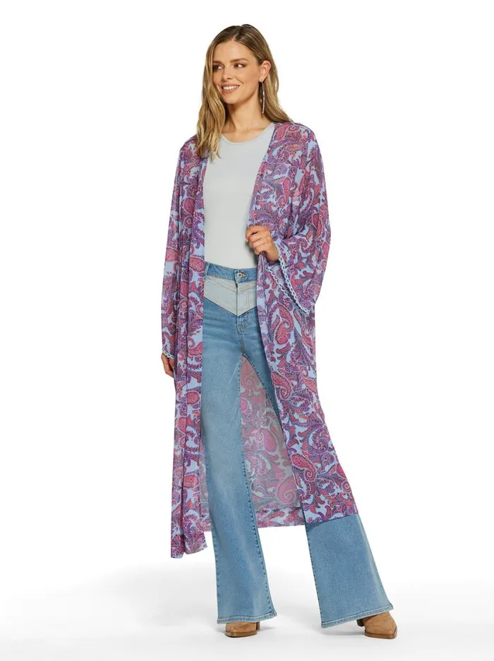 Women Jackets Blazers and Kimonos Jessica Simpson Blakely Duster In Solitary Pasiley
