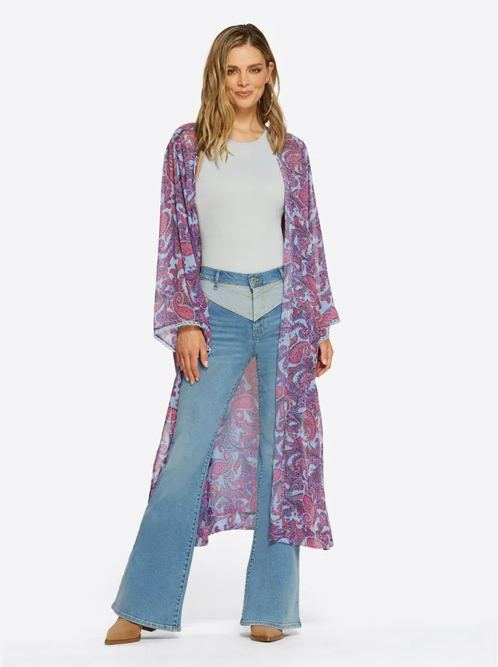 Women Jackets Blazers and Kimonos Jessica Simpson Blakely Duster In Solitary Pasiley
