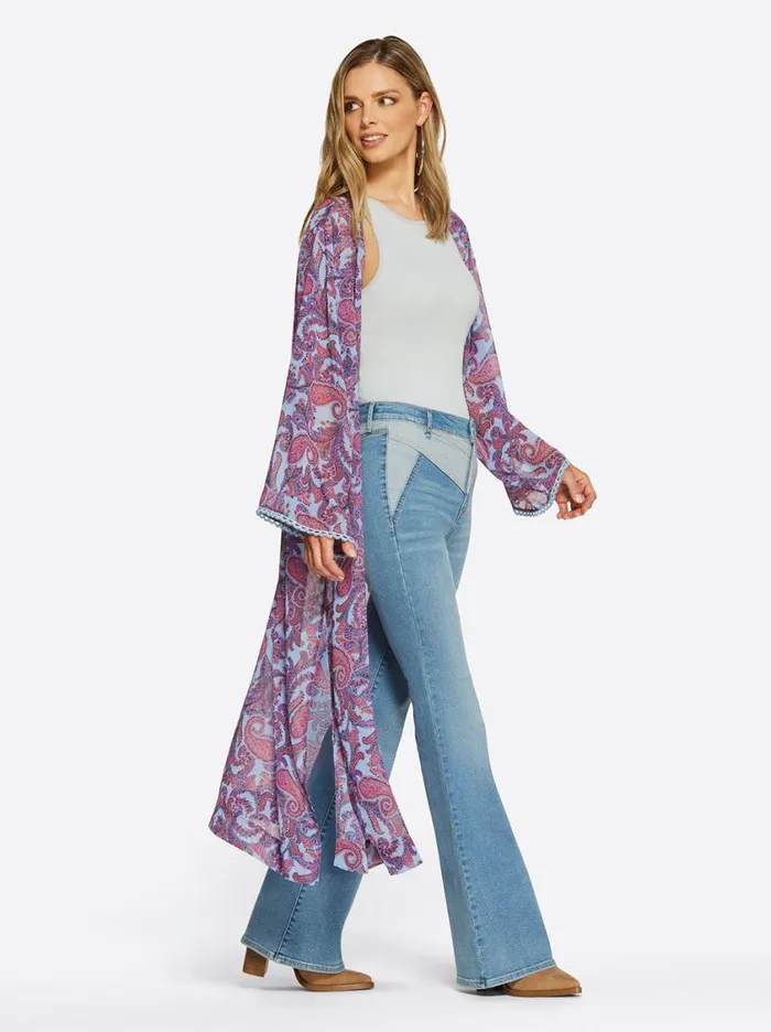 Women Jackets Blazers and Kimonos Jessica Simpson Blakely Duster In Solitary Pasiley