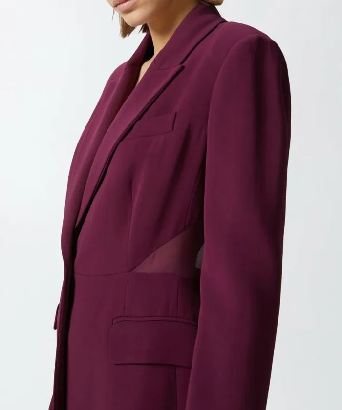Women Jackets Pinko Blazer With Transparent Insert On The Back Grape Wine Women Jackets Pinko Blazer With Transparent Insert On The Back Grape Wine