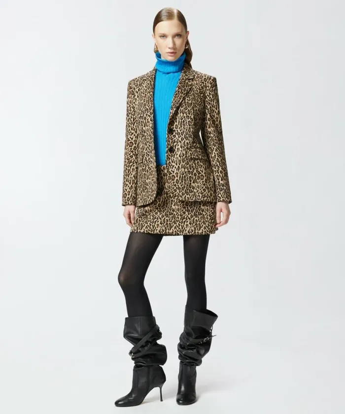Women Jackets Pinko Spotted Singlebreasted Blazer Multi Beigeblack Women Jackets Pinko Spotted Singlebreasted Blazer Multi Beigeblack