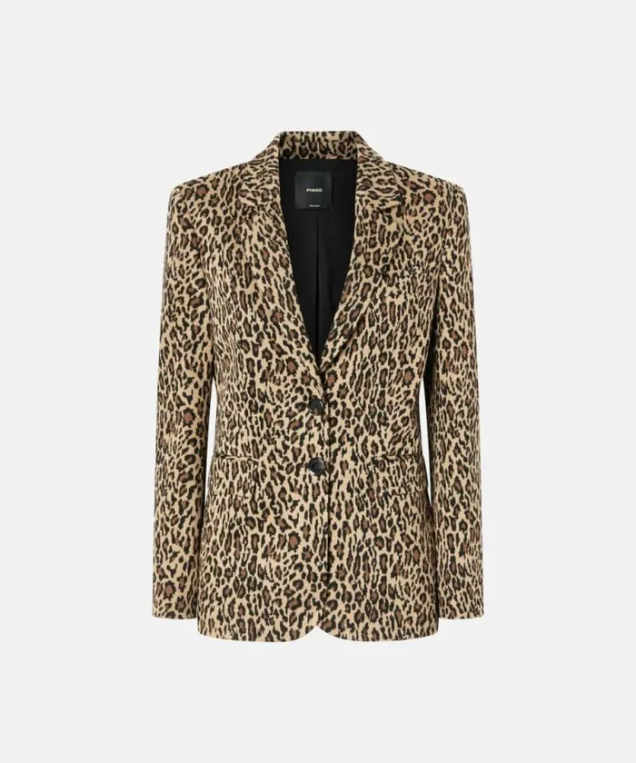 Women Jackets Pinko Spotted Singlebreasted Blazer Multi Beigeblack Women Jackets Pinko Spotted Singlebreasted Blazer Multi Beigeblack