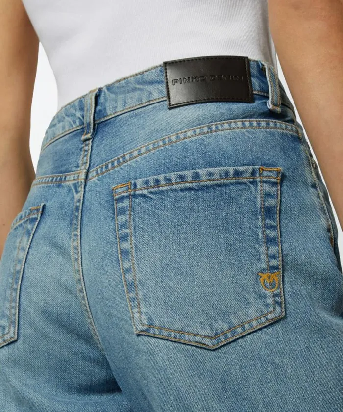Women Jeans Pinko Momfit Jeans With Vintage Light Effect Mediumlight Vintage Wash Women Jeans Pinko Momfit Jeans With Vintage Light Effect Mediumlight Vintage Wash