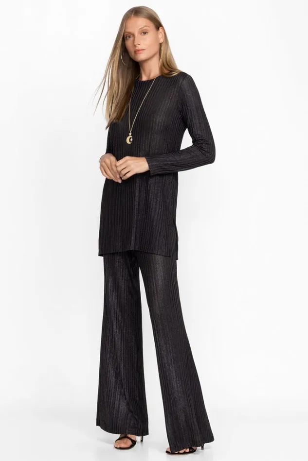 Women Jenna Metallic Easy Pant Black Johnny Was Bottoms Women Jenna Metallic Easy Pant Black Johnny Was Bottoms