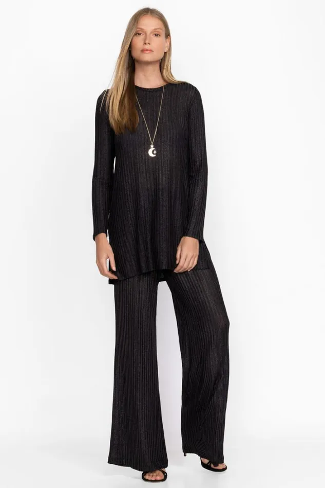 Women Jenna Metallic Easy Pant Black Johnny Was Bottoms Women Jenna Metallic Easy Pant Black Johnny Was Bottoms