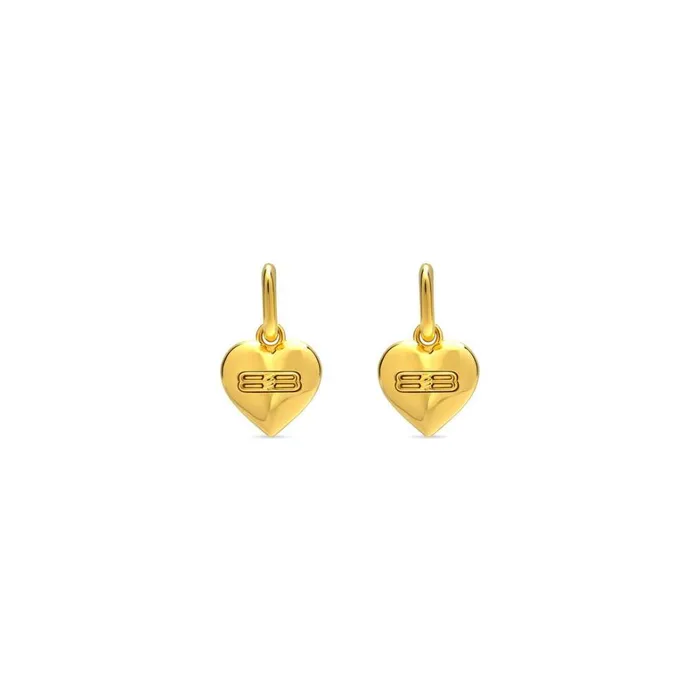 Women Jewellery Balenciaga Bb Icon Heart Earrings In Gold