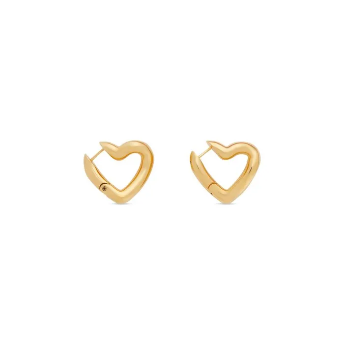 Women Jewellery Balenciaga Loop Heart Xs Earrings In Gold