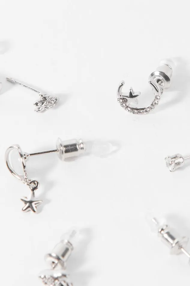 Women Jewellery Cupshe Candy Party Silver Star Geometric Print Earrings Sliver
