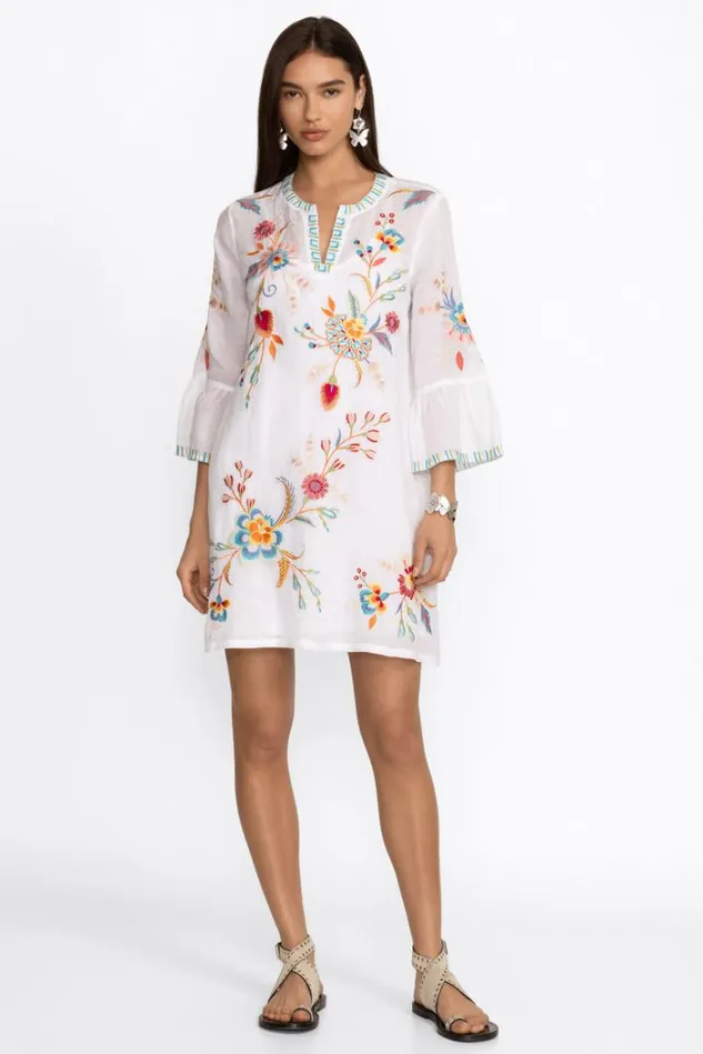 Women JOELE RUFFLE SLEEVE DRESS White Johnny Was Dresses Women JOELE RUFFLE SLEEVE DRESS White Johnny Was Dresses
