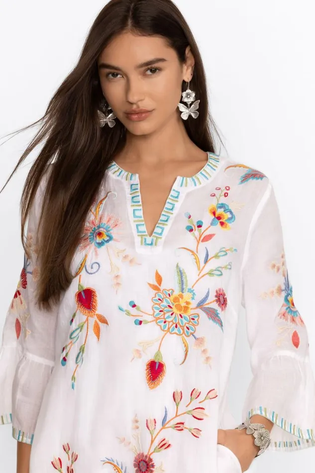 Women JOELE RUFFLE SLEEVE DRESS White Johnny Was Dresses Women JOELE RUFFLE SLEEVE DRESS White Johnny Was Dresses