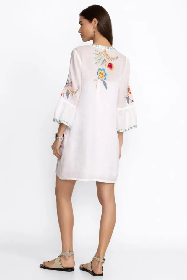 Women JOELE RUFFLE SLEEVE DRESS White Johnny Was Dresses Women JOELE RUFFLE SLEEVE DRESS White Johnny Was Dresses