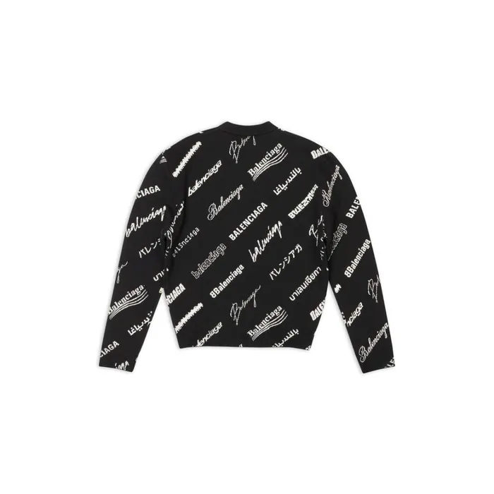 Women Knitwear Balenciaga Logomania All Over Sweater In Black