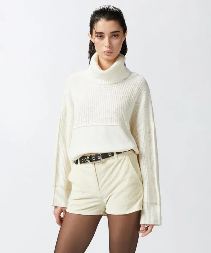 Women Knitwear Pinko Fine Wool And Cashmere Turtleneck Jumper Pure White