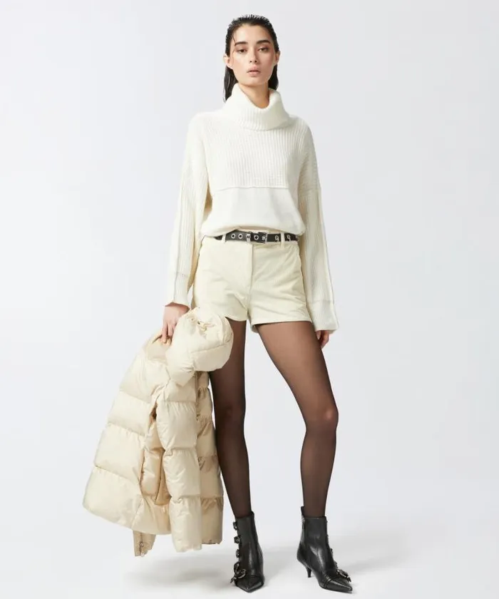 Women Knitwear Pinko Fine Wool And Cashmere Turtleneck Jumper Pure White Women Knitwear Pinko Fine Wool And Cashmere Turtleneck Jumper Pure White