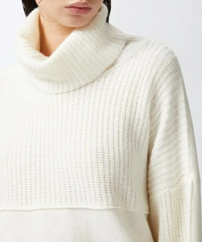 Women Knitwear Pinko Fine Wool And Cashmere Turtleneck Jumper Pure White Women Knitwear Pinko Fine Wool And Cashmere Turtleneck Jumper Pure White