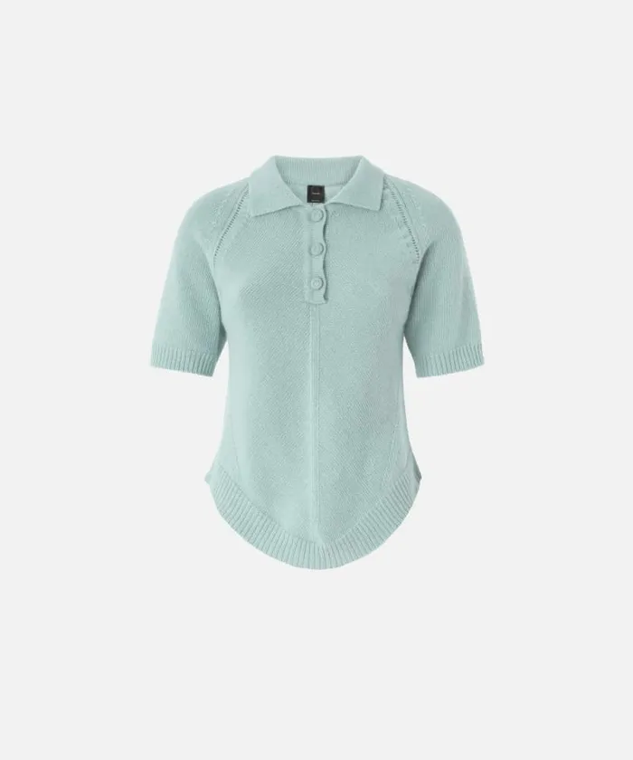 Women Knitwear Pinko Knit Wool And Cashmereblend Polo Feldspar Women Knitwear Pinko Knit Wool And Cashmereblend Polo Feldspar