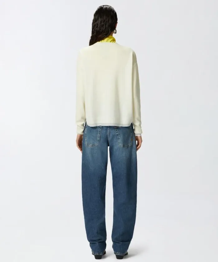 Women Knitwear Pinko White Cashmereblend Vneck Pullover Pure White Women Knitwear Pinko White Cashmereblend Vneck Pullover Pure White