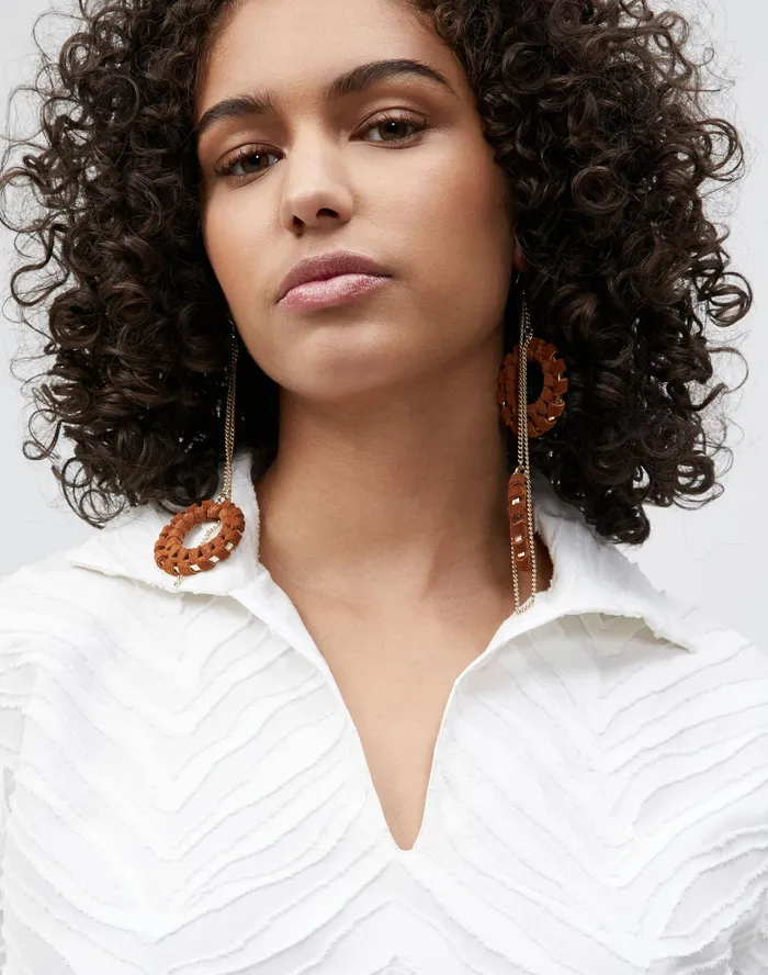 Women Lafayette 148 New York Blouses and Shirts Dales Shirt In Italian Zebra Jacquard Cotton White