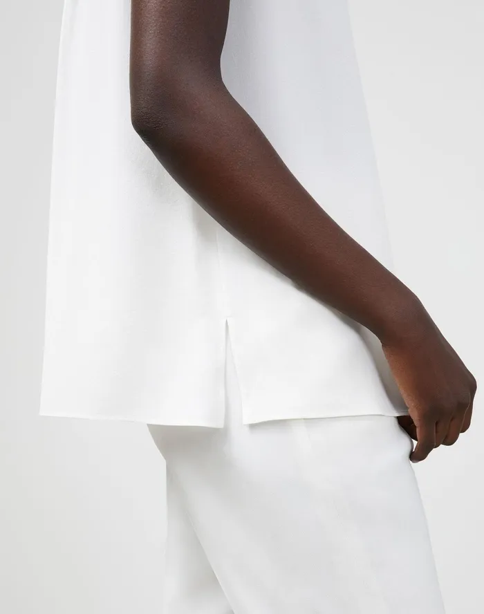 Women Lafayette 148 New York Blouses and Shirts Mavis Blouse In Lightweight Sandwashed Silk Cloud