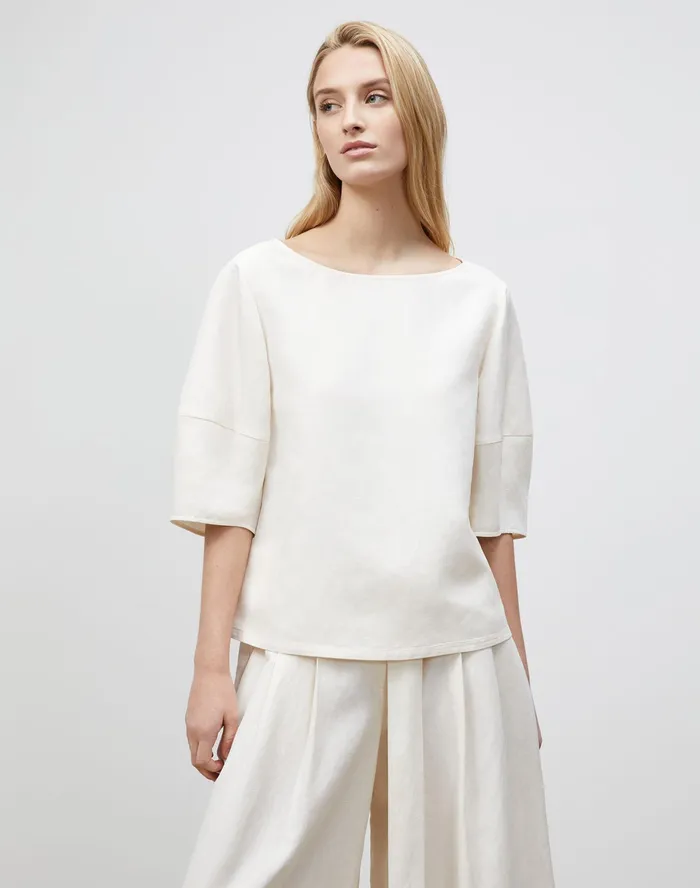 Women Lafayette 148 New York Blouses and Shirts PlusSize Cait Blouse In Coastal Cloth Alabaster Women Lafayette 148 New York Blouses and Shirts PlusSize Cait Blouse In Coastal Cloth Alabaster