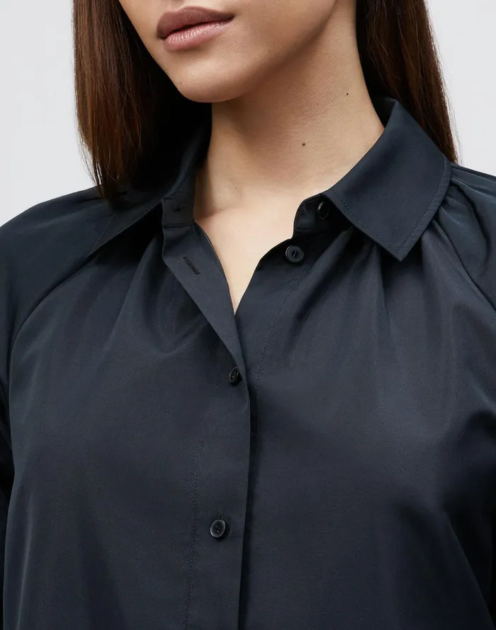 Women Lafayette 148 New York Dresses Brennan Dress In Italian Crafted Taffeta Black