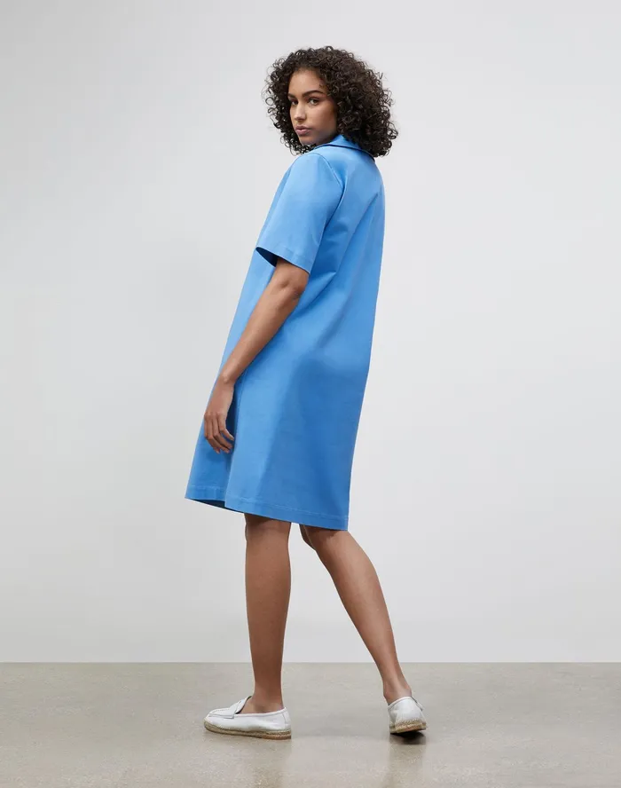 Women Lafayette 148 New York Dresses Petite Andie Dress In Fundamental BiStretch Bluebell